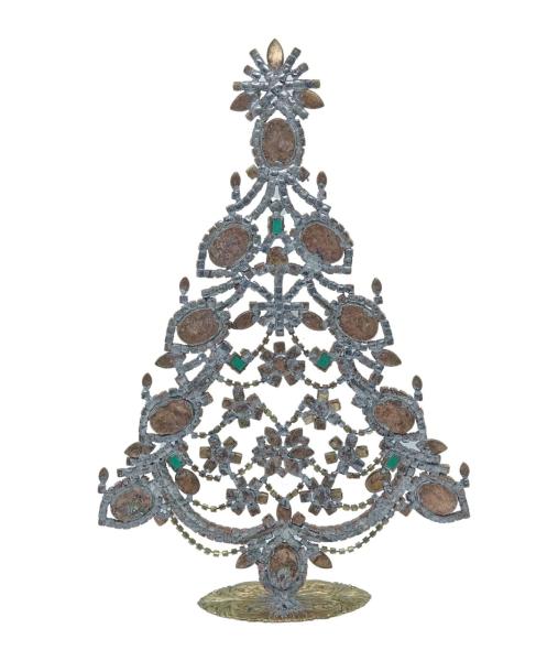 Bunter glitzernder Christbaum aus Strass Steinen - Gablonz, 29 cm