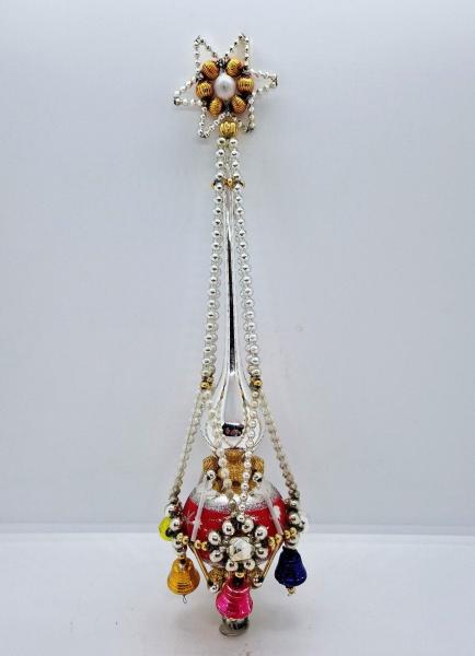Antique beaded christmas tree topper