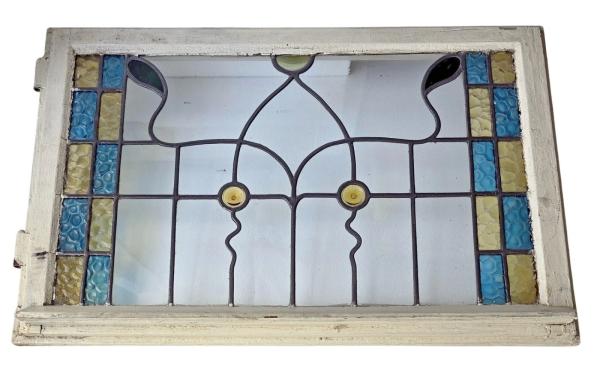 Antikes Holzfenster Original mit Buntglas/Bleiglas um 1900