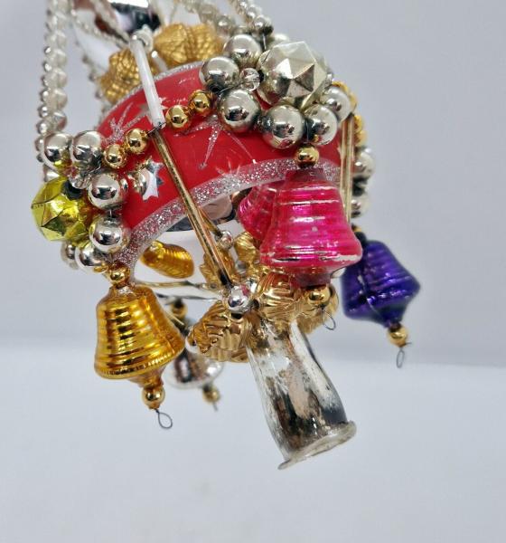 Antique beaded christmas tree topper
