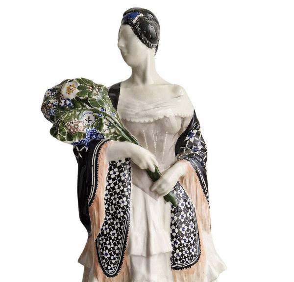 Art Nouveau ceramic figure, Bechyne, ca. 1900