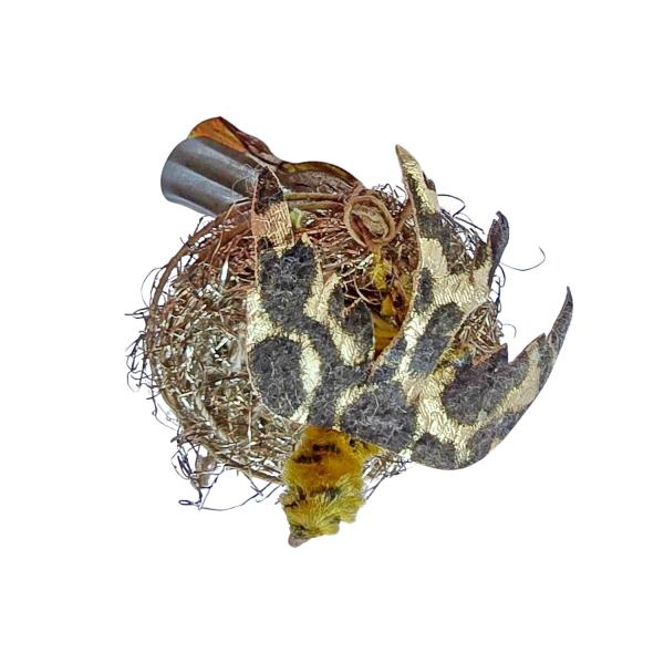 Sebnitz Ornament, Bird in the nest, ca. 1920