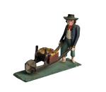 Grulicher Krippenfigur " Gabenbringer mit Früchten "  um 1900  (7 cm)