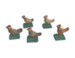 Flock of 5  Chickens, wood