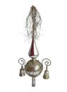 Antike Christbaumspitze mit Tinsel, Draht und Glöckchen, ~ 1930