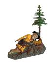 Antike Grulicher Krippenfigur / Rastender Hirte um 1900 (10 cm)