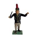 Antike Grulicher Krippenfigur / Musikant, Bergmann, Dirigent um 1920 (7 cm)