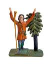 Antique grulich crib figurine, shepherd around 1900  (10 cm)