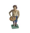 Antique grulich crib figurine, Gift bringer with fruits, around 1900 (10 cm)