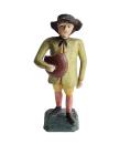 Antique grulich crib figurine, Gift bringer with bread, around 1900 (10 cm)