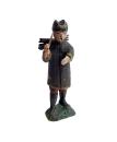 Antike Krippenfigur / Gabenbringer mit Reisig um 1900