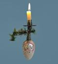 Kerzenhalter mit Glasornament Nikolaus, ~ 1930