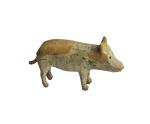 Antike Grulicher Krippenfigur, Schwein um 1900