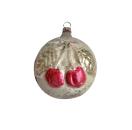 Antiker Christbaumschmuck, Lauscha Kugel mit Kirschen um 1920
