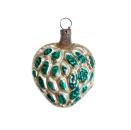 Antiker Christbaumschmuck, herzförmige Lauscha Kugel um 1930