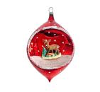 Antique Christmas tree decoration, indent diorama ball around 1950