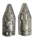 Antike Schokoladenform aus Metall, Nikolaus / Santa