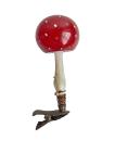 Antique mushroom / fly agaric on clip, lauscha around 1920