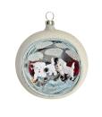 Antiker Christbaumschmuck, Diorama Kugel mit Hunden um 1950