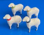 4 German putz wooly sheep, around 1930