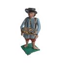 Antique grulich crib figurine, gift bringer with fruits, around 1920 (7 cm)