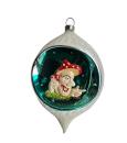 Antiker Christbaumschmuck, Diorama Kugel mit Fliegenpilz Gesicht um 1950