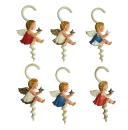 Antiker Christbaumschmuck, 6 Apfelhalter, Engel aus Celluloid um 1950