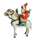 Antiker Nikolaus / Weihnachtsmann auf Pferd