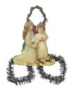 Tinselornament mit Engel Oblate um 1920