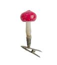 Antique mushroom / fly agaric on clip, lauscha around 1920