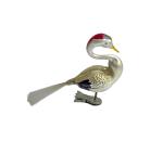 Glasornament,  Schwan / Vogel auf Zwicker, 50er Jahre