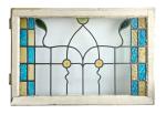 Antikes Holzfenster Original mit Buntglas/Bleiglas um 1900