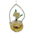 Wire wrapped red hanging basket, ca. 1950