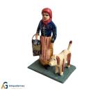 Nativity figure, Woman witd Dog