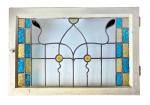 Antikes Holzfenster Original mit Buntglas/Bleiglas um 1900