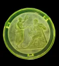 Uranium glass platter, ca. 1930, Curt Schlevogt Gablonz / Heinrich Hoffmann