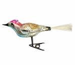 Lauscha song bird on clip, around 1930