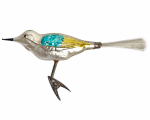 Lauscha song bird on clip, around 1930