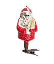 Lauscha glass ornament Santa on clip, around 1920
