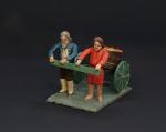 Grulicher Krippenfigur " 2 Gabenbringer mit Früchten " (7 cm)