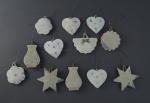 12 Cardboard ornaments, ca. 1930