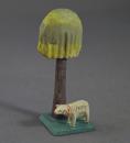 Grulicher Krippenzubehör, "Baum / Palme mit Schaf (5 cm)