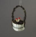Wire wrapped cardboard basket ~ 1920