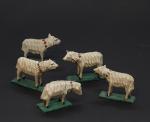 Grulich nativity figure " 5 sheep ", ca. 1900