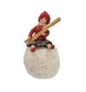 Heubach Spun Cotton Girl with Ski on snow ball, ca. 1900