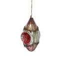 Wire wrapped indent glass kugel, around 1900